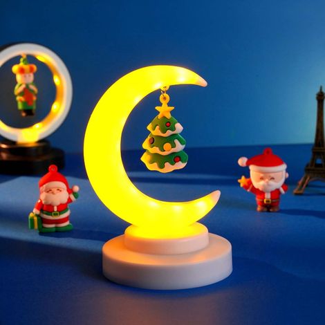 Veilleuse De Noël - Veilleuse À Led Avec Abat-Jour En Plastique - Pour Décoration Intérieure Et Cadeaux - 9 x 9 x 13,3 cm - 1 Pièce (1/2)