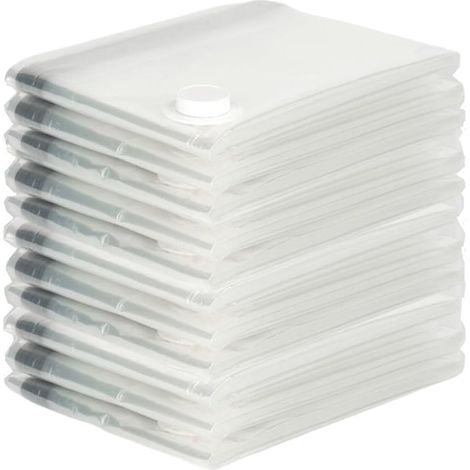 Lot de 10 sacs sous vide transparents 80x60cm Solution économique pour ranger vos vêtements compressés