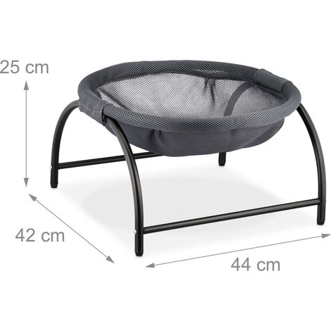 Hamac pour chat surélevé confortable design moderne 60 x 50 x 40 cm en acier gris (1/4)