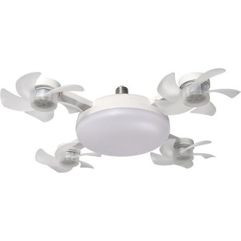 Ventilateur de plafond LED avec télécommande, ventilateur de plafond LED diammable (quatre têtes) (1/3)