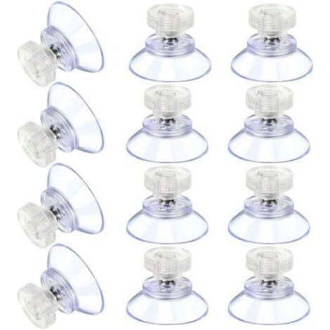 12 Grandes Ventouses Ventouses en Plastique Ventouse Anti-Collision Transparente en Caoutchouc Vis Écrou en Métal Ventouse Solide en PVC Transparent Remplacement avec Écrou de Vis (25M5-6) (1/5)