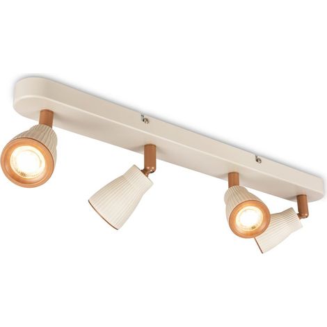 Briloner Plafoniera LED Orientabile 52,5 cm 14W 1600lm 3000K Bianco Caldo 4 Luci Warm Grey Coffee - Faretto Da Soffitto Soggiorno Corridoio Cucina Ufficio (1/5)