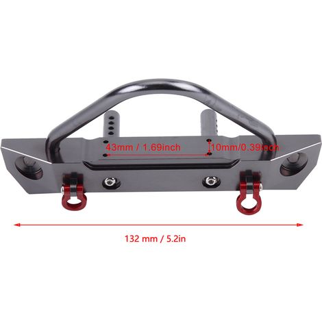 Pare-chocs avant en alliage d'aluminium pour Jeep Wrangler SCX10 1/10, voiture télécommandée tout-terrain Axial (1/5)