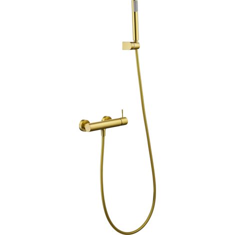 Kit ducha monomando Genova oro cepillado [ IMEX® ]