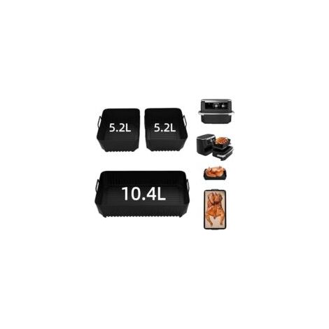 Stampo per friggitrice ad aria, accessori per friggitrice ad aria Ninja Foodi Flexdrawer 10.4L AF500EU, set da 3 pezzi, tappetino in silicone per friggitrice ad aria, stampo per friggitrice ad aria Ni