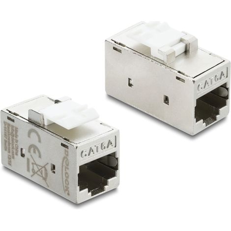 Delock MÃ³dulo Keystone acoplador RJ45 hembra a RJ45 hembra Cat.6A, gris metÃ¡lico / blanco