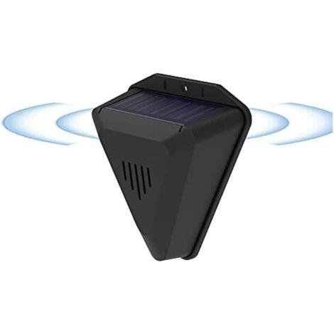 BUNTHAUS Alarme Répulsive pour Oiseaux à Energie Solaire IP55 Etanche à 360° Protection Complète Multiples Sons Dissuadant Les Oiseaux Ennemis Cornus Convient à la Cour du Jardin Extérieur (1/5)