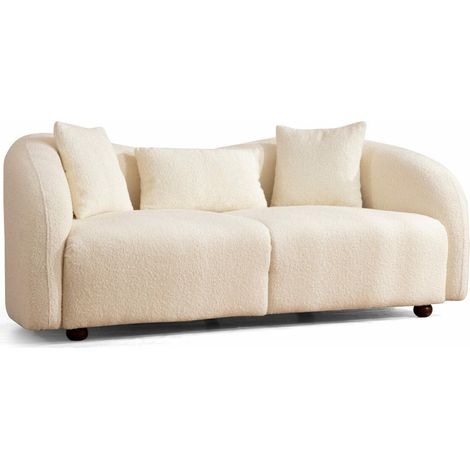 Canapé moderne tissu bouclé crème Ziver 2 places-2 places (1/5)