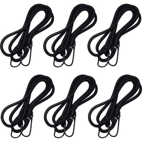 Bardusch-Lot de 6 tendeurs élastiques universels avec crochets, diamètre 8 mm en caoutchouc (1/5)