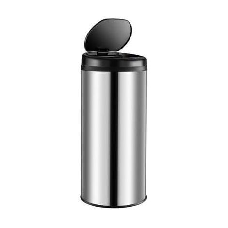 Poubelle automatique acier inoxydable 30L capteur mouvement imperméable sans contact affichage LED câble USB poubelle de cuisine argent (1/5)
