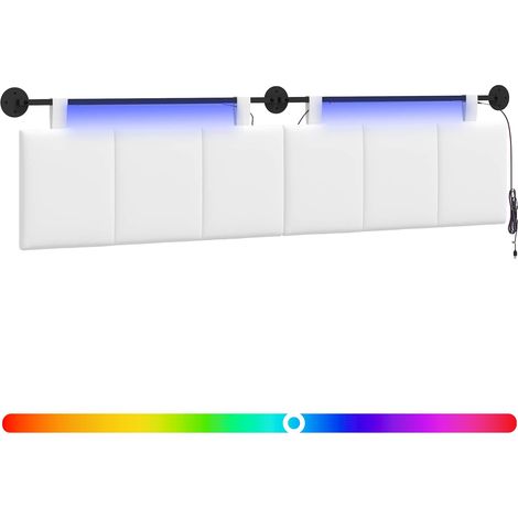 Cabecero colgante Con luz LED Blanco Tela vidaXL (1/5)