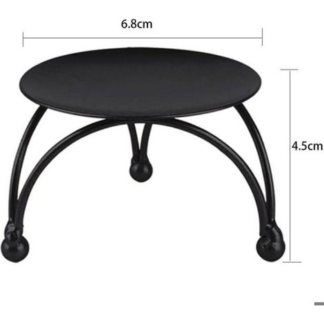Bougeoir - Fer - Noir - Pour Bougies LED ou Cire - Décoration Table Mariage et Intérieur - Lot de 3 (1/5)