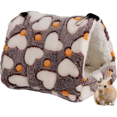 Nid Pour Hamster - Lit Doux En Velours Corail Avec Éponge Élastique - Fixation Par Crochet Pour Cage - Taille M ou L (1/5)