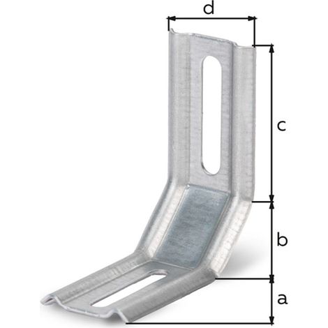 Equerre 3 pans 45 degrés 80x72x30 Galva Alberts - 341367