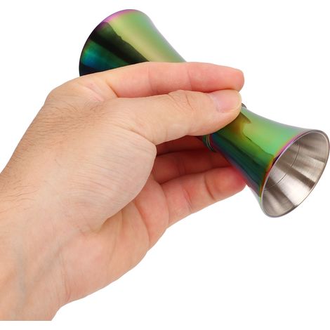 Doppel-Jigger aus Edelstahl 304, verdicktes Design, große Öffnung, glänzende Oberfläche, leicht zu reinigen, mehrfarbiges Alkoholmesswerkzeug (1/5)