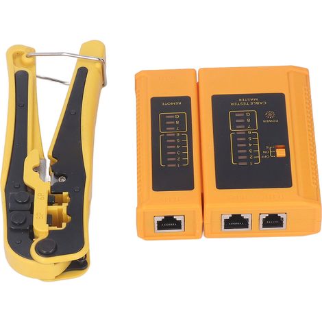 Kit d'outils de sertissage 3 en 1 multifonction pour terminaux téléphoniques : pince à sertir universelle à cliquet, testeur de réseau (1/5)
