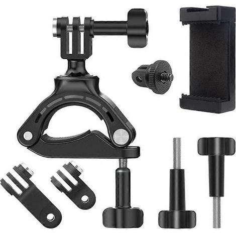 Kit d'accessoires pour support de caméra, adaptateur et fixation sur guidon de vélo pour Hero 9, 10 et 11 - Compatible avec téléphones portables. (1/5)