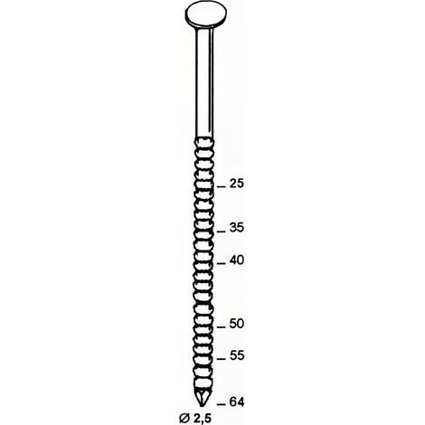Coil de 6 000 pointes annelées INOX A2 tête bombée (TB) 16° COILS S 23 D. 2,5 x 55 mm - 16S23558A2 Alsafix