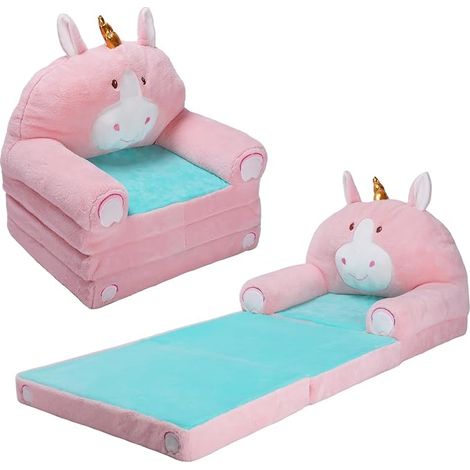 Canapé Enfant,Peluche Pliable Canapé-Lit Fauteuil Enfant Licorne