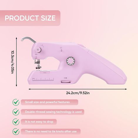 Manuelle Nähmaschine, elektrische Mini-Nähmaschine, tragbar, für Anfänger und Erwachsene, Mini-Nähmaschine für Leder, Stoffe, Bekleidung und Heimtextilien (1/5)