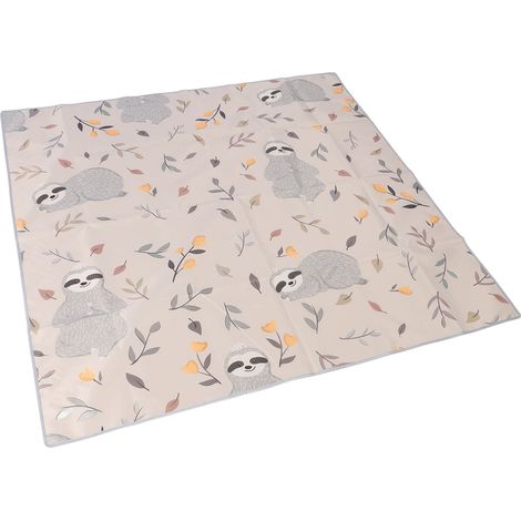 Tapis de protection pour chaise haute 130x130cm en tissu Oxford antidérapant, lavable et portable, idéal pour les pique-niques à la maison. (1/5)