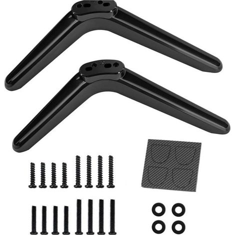 Support TV sur pied universel pour écrans plats 32–55 pouces (80 x 50 cm), charge max. 40 kg, réglable en hauteur, noir mat (1/5)
