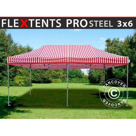 Pop up gazebo FleXtents PRO Steel 3x6 m Striped