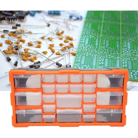 Boîte de rangement pour composants électroniques Meico - Tiroir, boîte de rangement pour vis et pièces détachées - Séparateur (1/5)