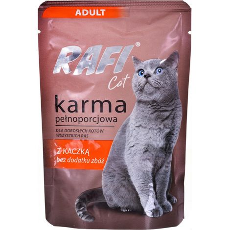 Cibo umido per gatti Rafi al gusto di anatra in bustina da 100 g (1/2)