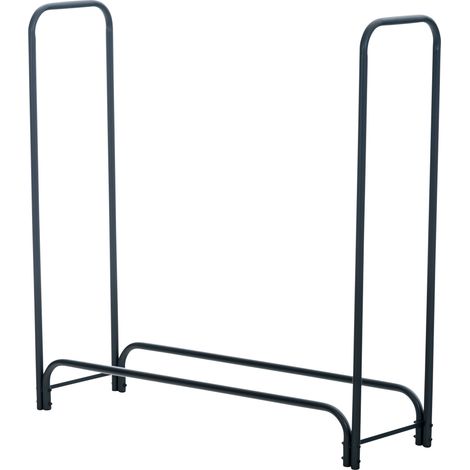 Portalegna portalegna da camino stile industriale 120x120 cm in metallo antracite 100003581