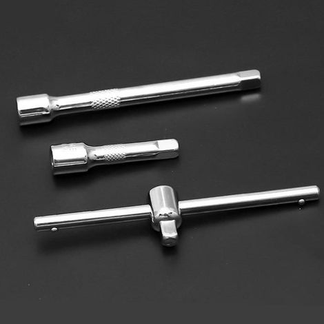 1/4-Zoll-Ratschen-Steckschlüsselsatz, Bithalter-Set, Industriereparatur-Werkzeugset, 46-teilig, schwarz (1/5)