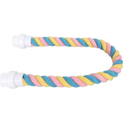 Perchoir en corde d'oiseau coloré et Flexible en coton, balançoire pour perroquet, jouet debout d'escalade pour perruches calopsittes S 9,6 pouces (1/5)