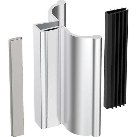 Poignées de porte de douche sans cadre, kit de verrouillage magnétique pour porte de douche (1/5)