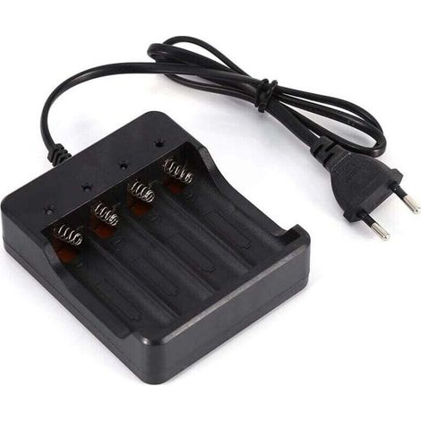 Chargeur de Batterie à 4 Fentes pour Batterie Rechargeable au Lithium 18650 Prise EU avec Fonction de Charge Anti Retour de Bonne qualité et de Bonne (1/4)