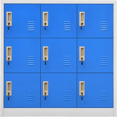 GBLY Schließfachschrank Hellgrau und Blau 90x45x92,5 cm Stahl (1/5)