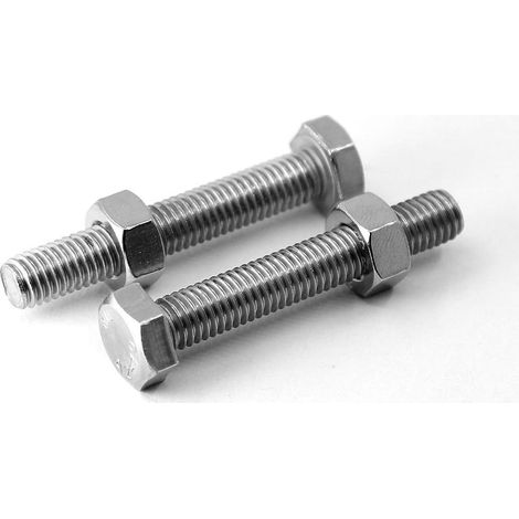 10 Boulons, M8x50mm, Acier Inoxydable 304, Résistant Corrosion, Écrous Inclus, Usage Industriel (1/3)
