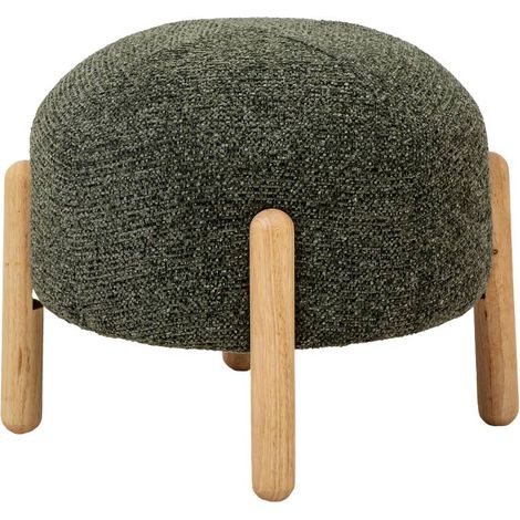 Tabouret en tissu bouclette vert Calya (1/5)