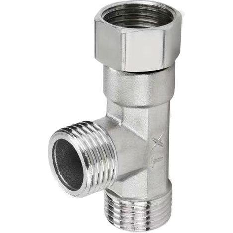 Raccord en T pour robinets d'évier et de lavage, 3/8 pouce, chromé - Raccord en T pour robinets d'évier et de lavage, 3/8 pouce, chromé (1/5)