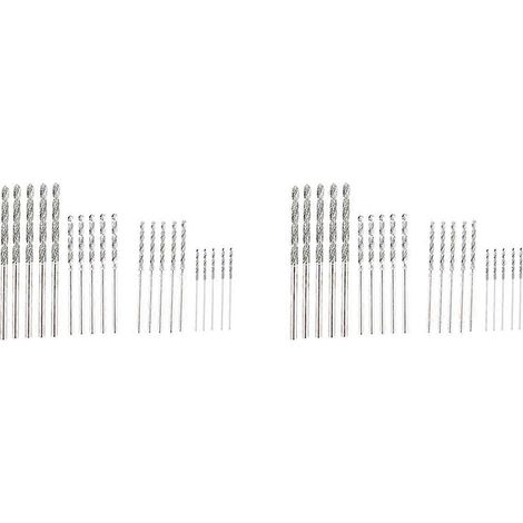 Set di punte diamantate per trapano, 40 pezzi, 4 misure: 1 mm, 1,5 mm, 2 mm, 2,5 mm, punta elicoidale, gioielli, spiaggia, vetro di mare, conchiglie. (1/5)