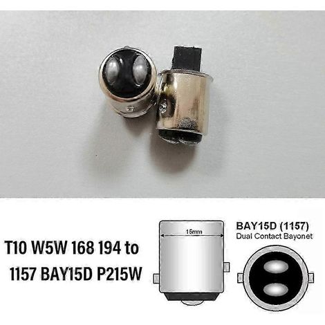 adaptateurs de culot pour ampoules LED T10 W5W 168 194 vers 1156 BA15S P21W 1156 BAU15S PY21W 1157 BAY15D P215WT10 to 1157 BAY15D A (1/4)