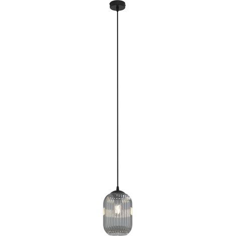 Suspension décorative noir graphite strié E27 15W Verdi (1/4)