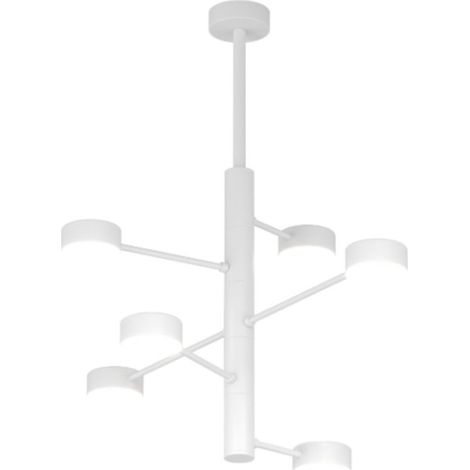 Lustre moderne octopus 1227 6 gx53 led réglable en métal, finition métal blanc