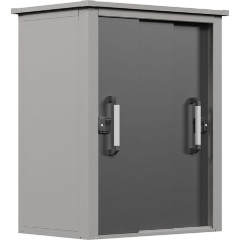 GFP Geräteschrank Metall 120x78x155 cm Gartenschrank grau inkl. Fußboden (1/5)