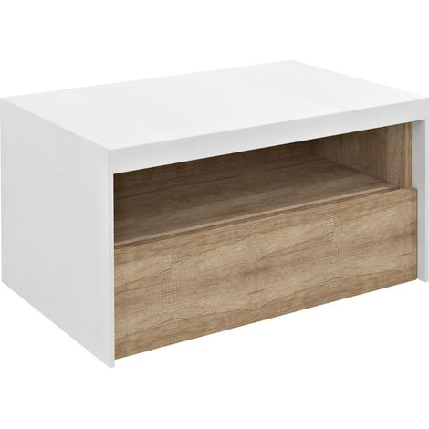 VIERA Meuble sous-vasque 80x44x50cm, blanc mat/Chêne Alabama (1/5)