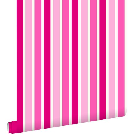 papier peint à rayures rose - ESTAhome (1/5)