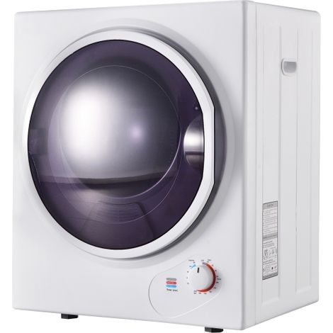 Mini sèche-linge mural 2,5 kg, tambour inox, double filtration, chauffage PTC céramique, température de séchage 65 °C, minuterie 200 min