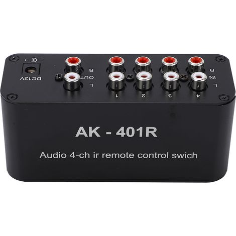 Sélecteur Audio 1 en 4 Sorties avec Télécommande - Commutateur RCA 12V (1/5)