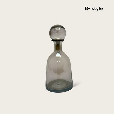 Lot de 3 Bouteilles Décoratives en Verre Ambré Nacré avec Couvercles Amovible Marron - PANGIVO