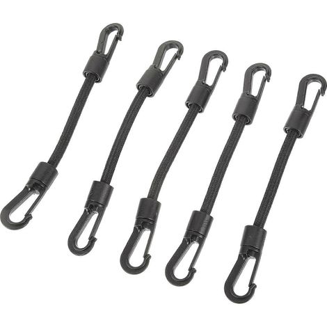 Lot de 5 sangles élastiques à crochet multifonctions pour le camping et les activités de plein air.-16.00X2.00X1.50CM-Black (1/3)