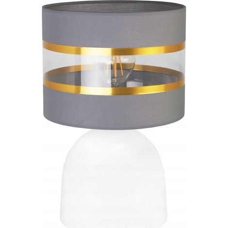 LÁMPARA DE MESA DE NOCHE, ELEGANTE PANTALLA DORADA, 20 CM
